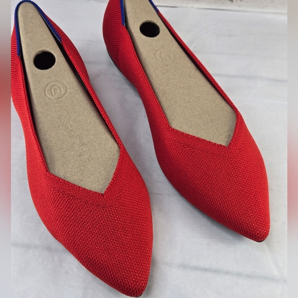 Rothy's Ballet Flats Pointed Toe Bright Red Women's Size 8.5 - Picture 5 of 14